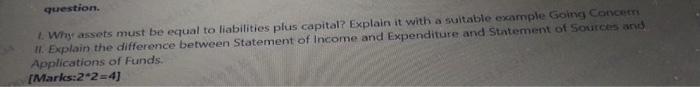 Solved question. 1. Why assets must be equal to liabilities | Chegg.com