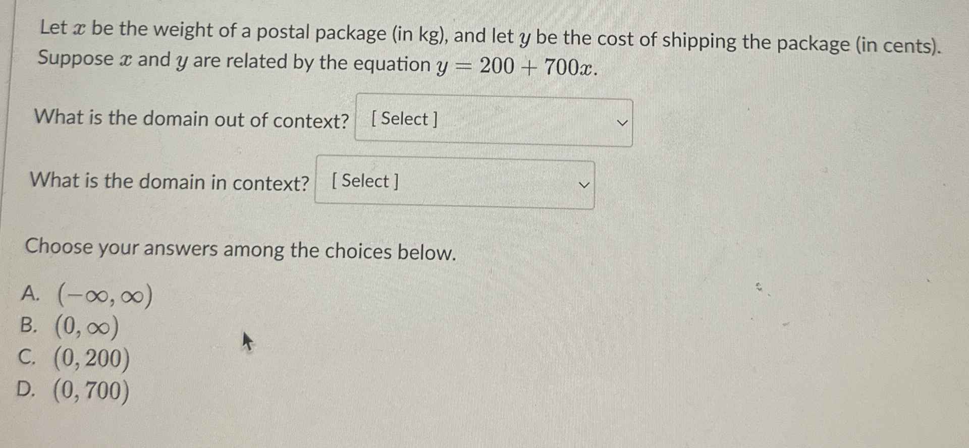 Solved Let x ﻿be the weight of a postal package (in kg ), | Chegg.com