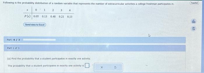 Solved (a) Find the probability that a student participates | Chegg.com