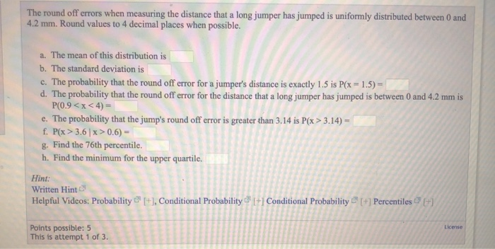 Solved The Round Off Errors When Measuring The Distance That Chegg
