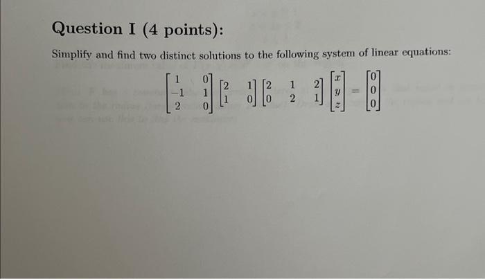 Solved Simplify and find two distinct solutions to the | Chegg.com
