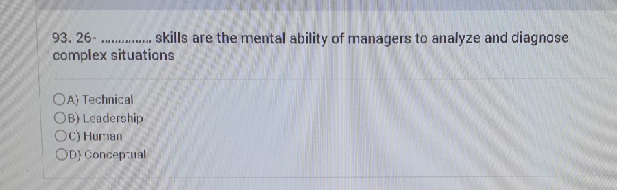 Solved 26- q, ﻿skills are the mental ability of managers to | Chegg.com