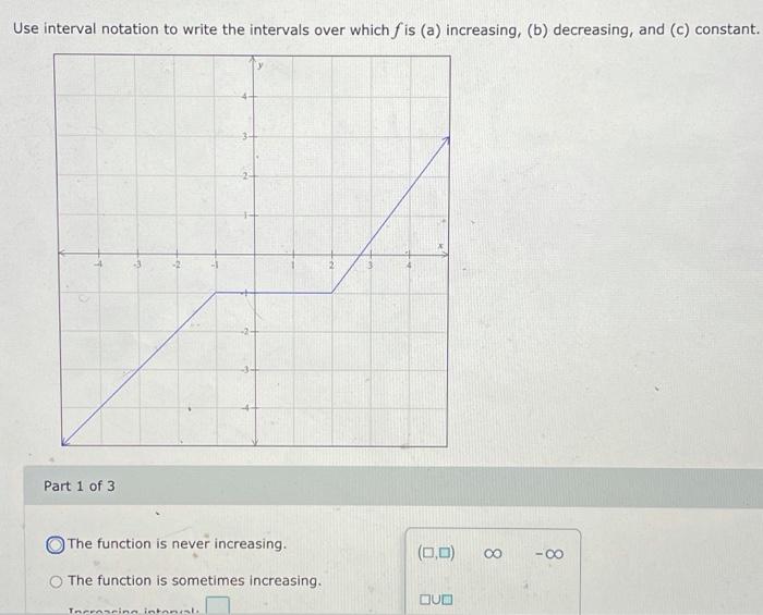 Solved Use interval notation to write the intervals over | Chegg.com