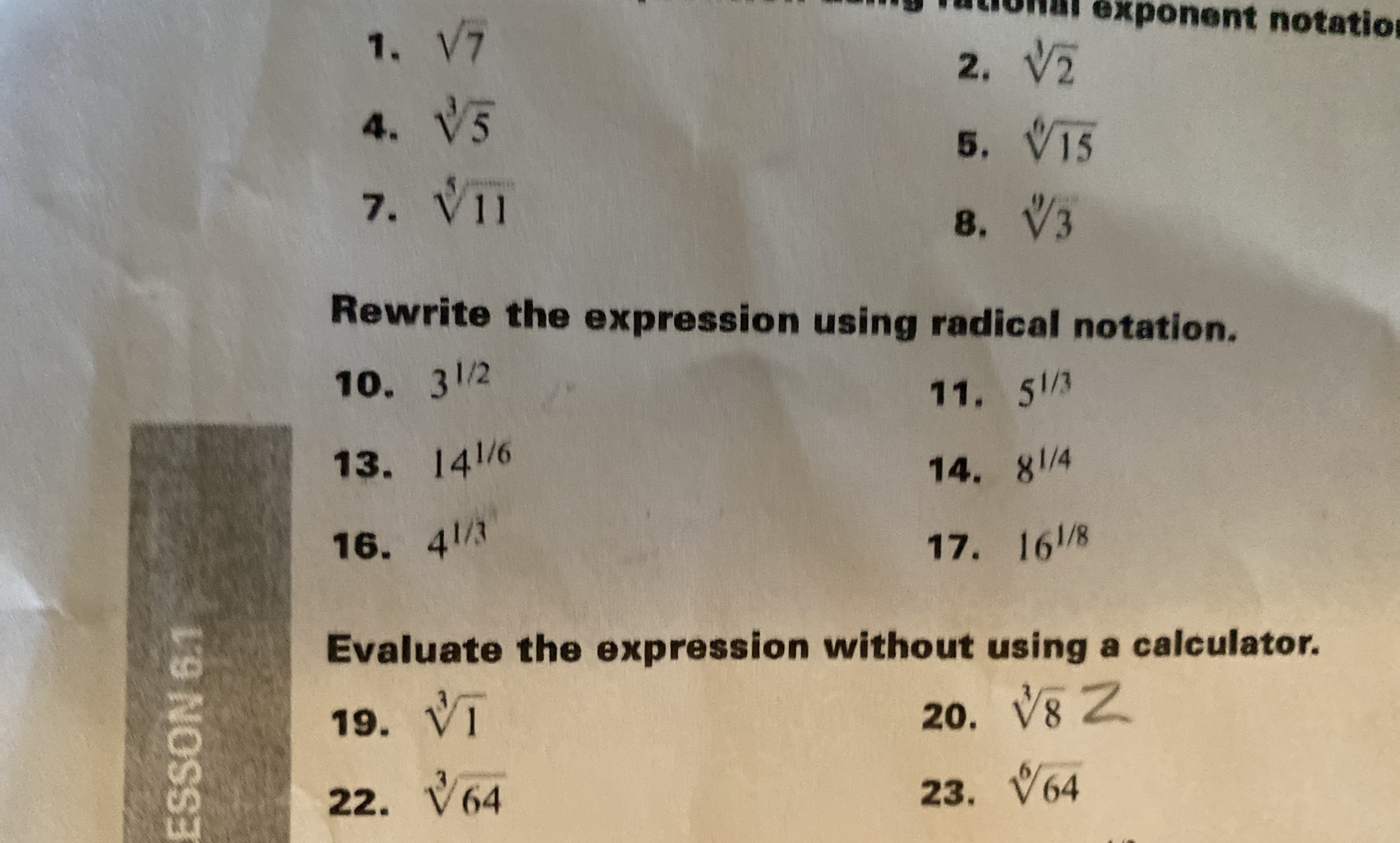 Solved 72532111515634Rewrite the expression using radical | Chegg.com