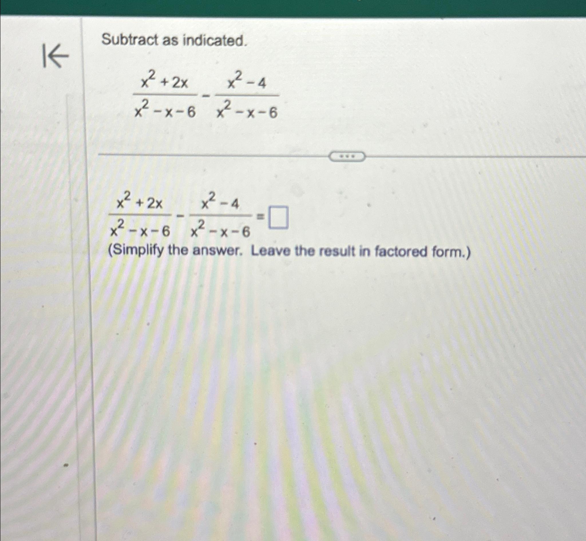 Solved Subtract as | Chegg.com
