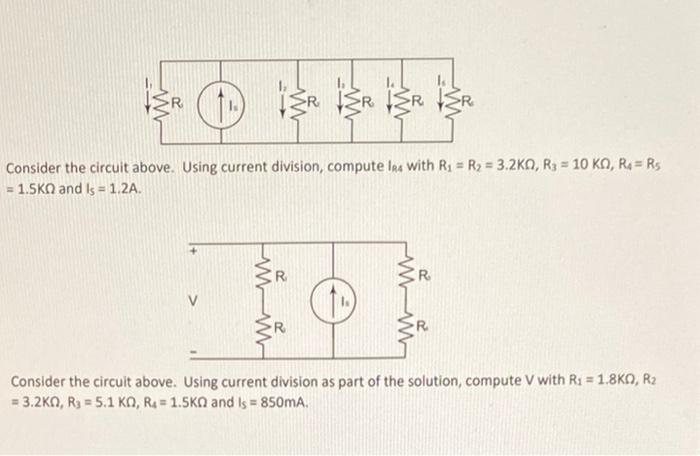 Solved Consider the circuit above. Using current division, | Chegg.com
