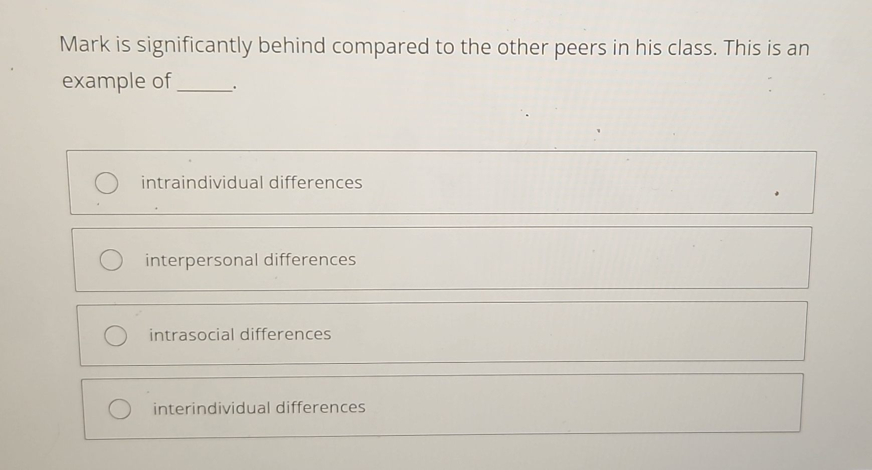 Solved Mark is significantly behind compared to the other | Chegg.com