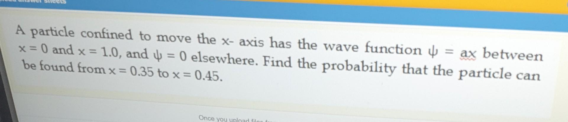Solved A particle confined to move the x- axis has the wave | Chegg.com
