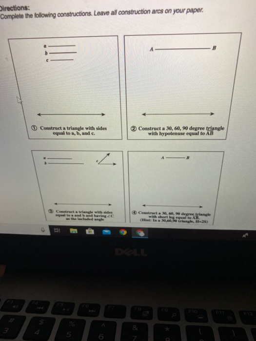 Solved Directions Complete The Following Constructions Chegg Com