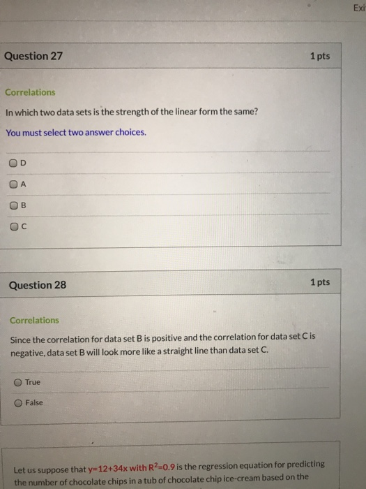 Solved Use The Correlations Provided Below To Answer The | Chegg.com