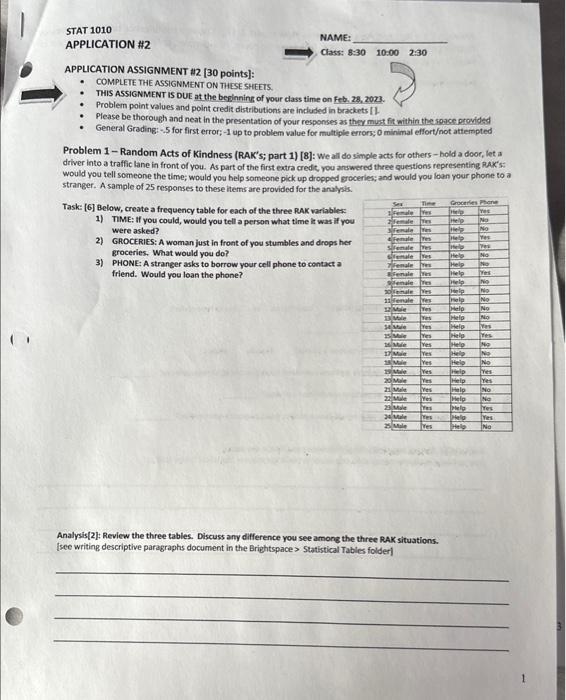 APPLICATION ASSIGNMENT A2 [ 30 points]: - COMPLETE | Chegg.com