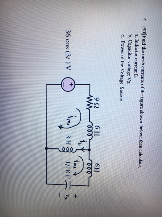 Solved 4. (30) Find The Mesh Currents Of The Figure Shown | Chegg.com