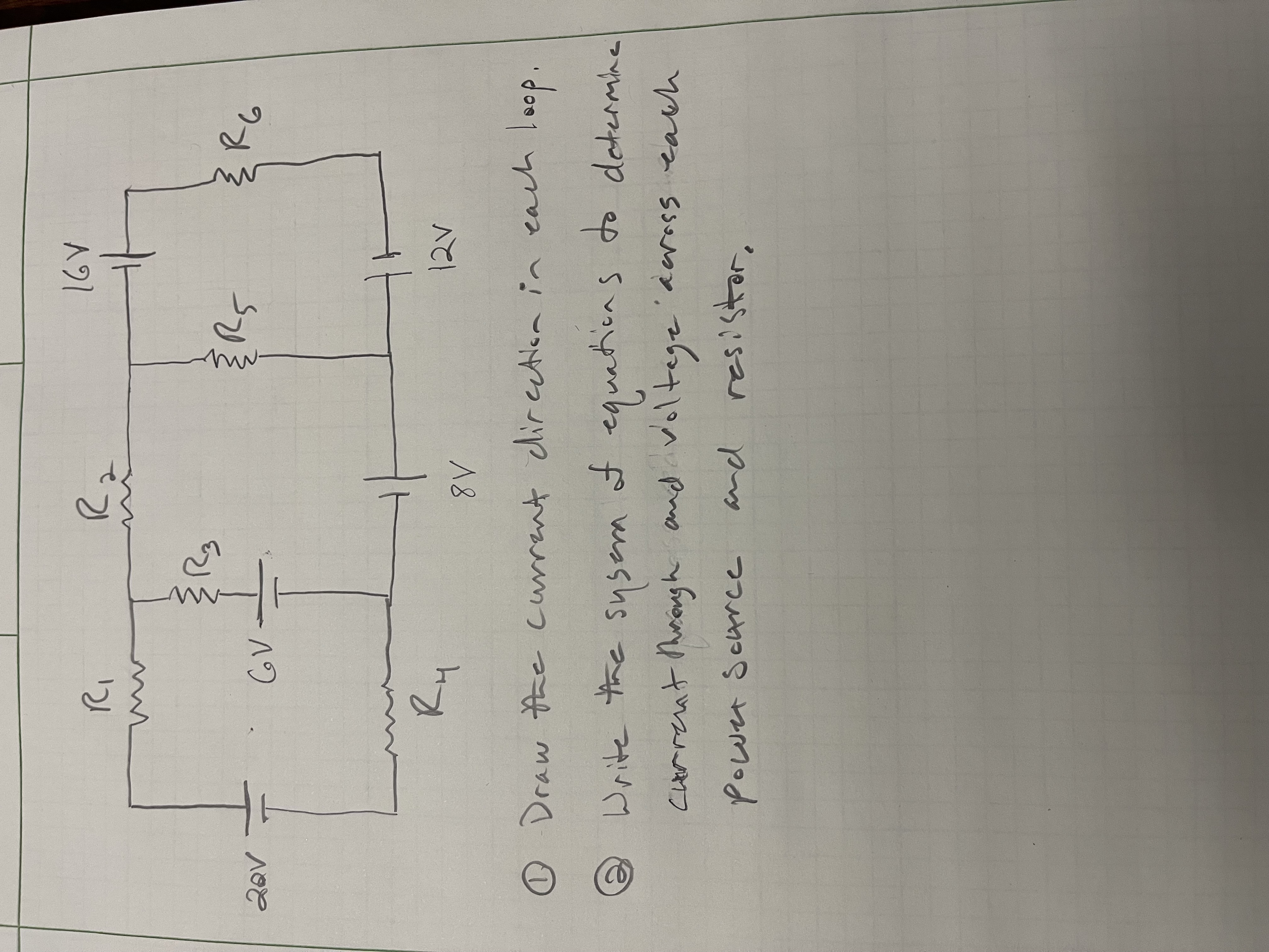 Current Draw Equation Solved Draw the current direction in each loop.(2) Write | Chegg.com
