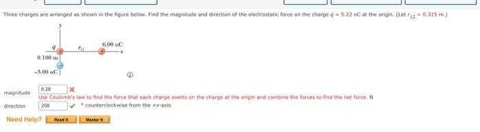 Solved Three charges are arranged as shown in the figure | Chegg.com