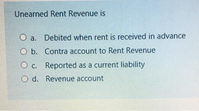 solved-unearned-rent-revenue-is-a-debited-when-rent-is-chegg