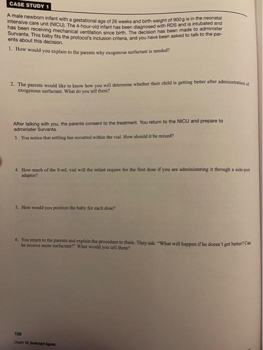 Solved CASE STUDY 1 Intensive care unit (NICU). The | Chegg.com