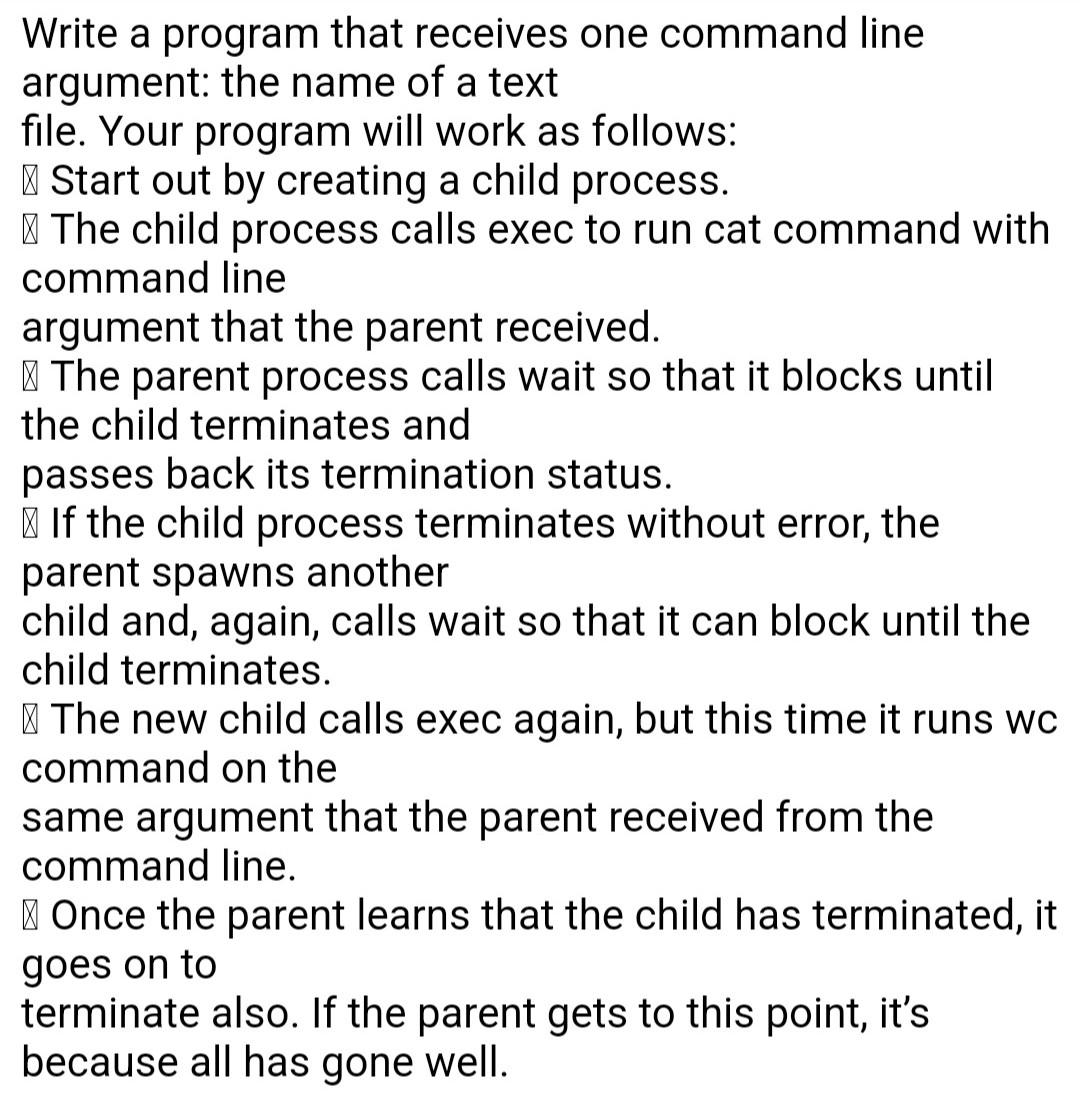 Solved Write a program that receives one command line | Chegg.com