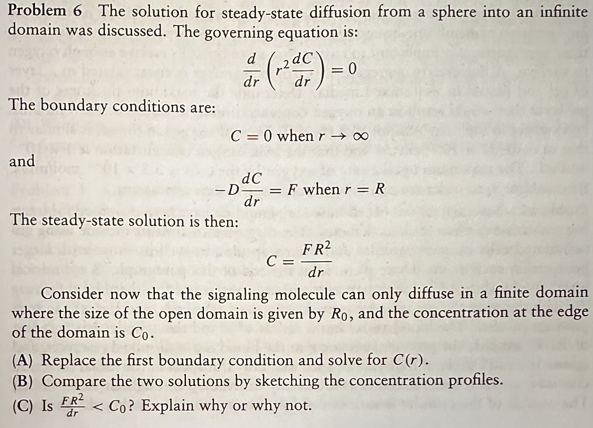 Solved Problem 6 ﻿The solution for steady-state diffusion | Chegg.com