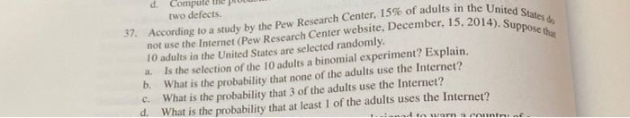 Solved 37. According To A Study By The Pew Research Center, | Chegg.com