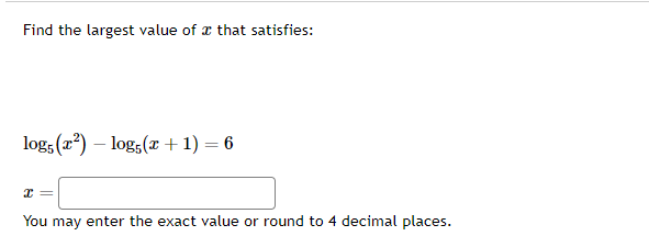 Solved Find the largest value of x ﻿that | Chegg.com