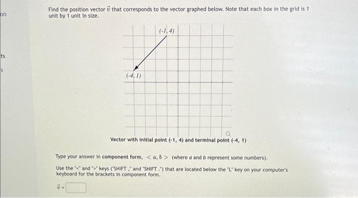 Solved Find the position vector v that corresponds to the | Chegg.com
