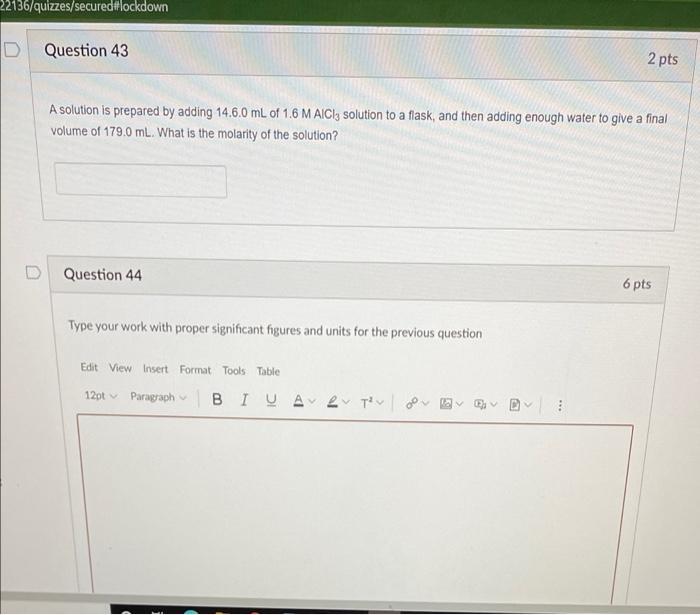 Solved 22136/quizzes/securediflockdown D Question 43 2 pts A | Chegg.com