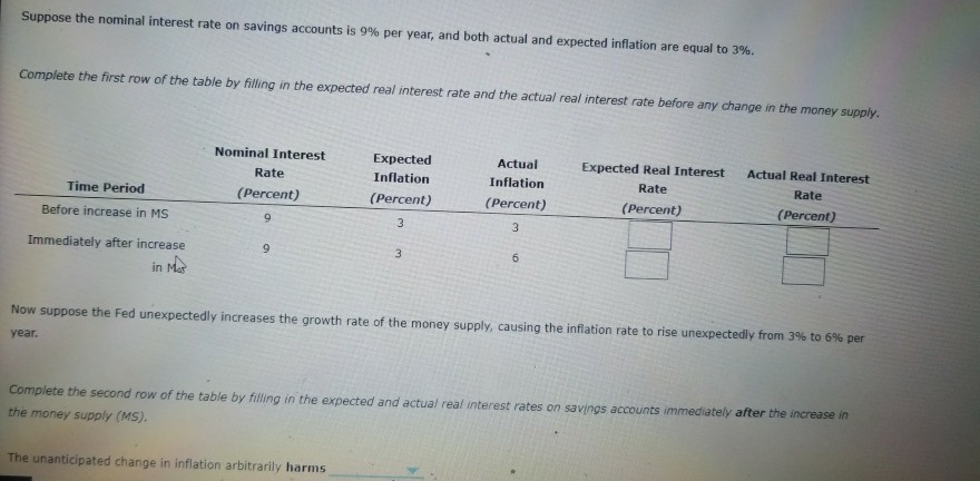 Solved Suppose The Nominal Interest Rate On Savings Accounts Chegg