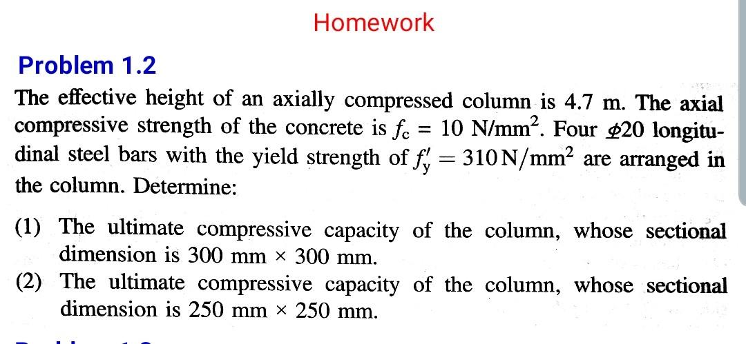 Solved Homework . Problem 1.2 The effective height of an | Chegg.com