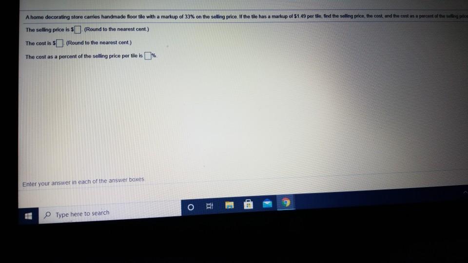 Solved A home decorating store carries handmade floor tile