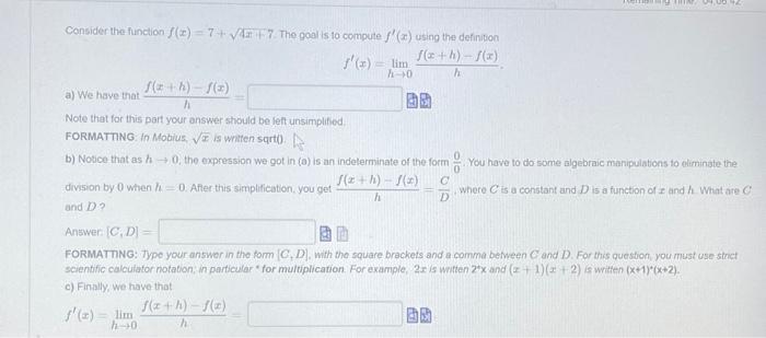 Solved Consider the function f(x)=7+4x+7+7. The gaal is to | Chegg.com