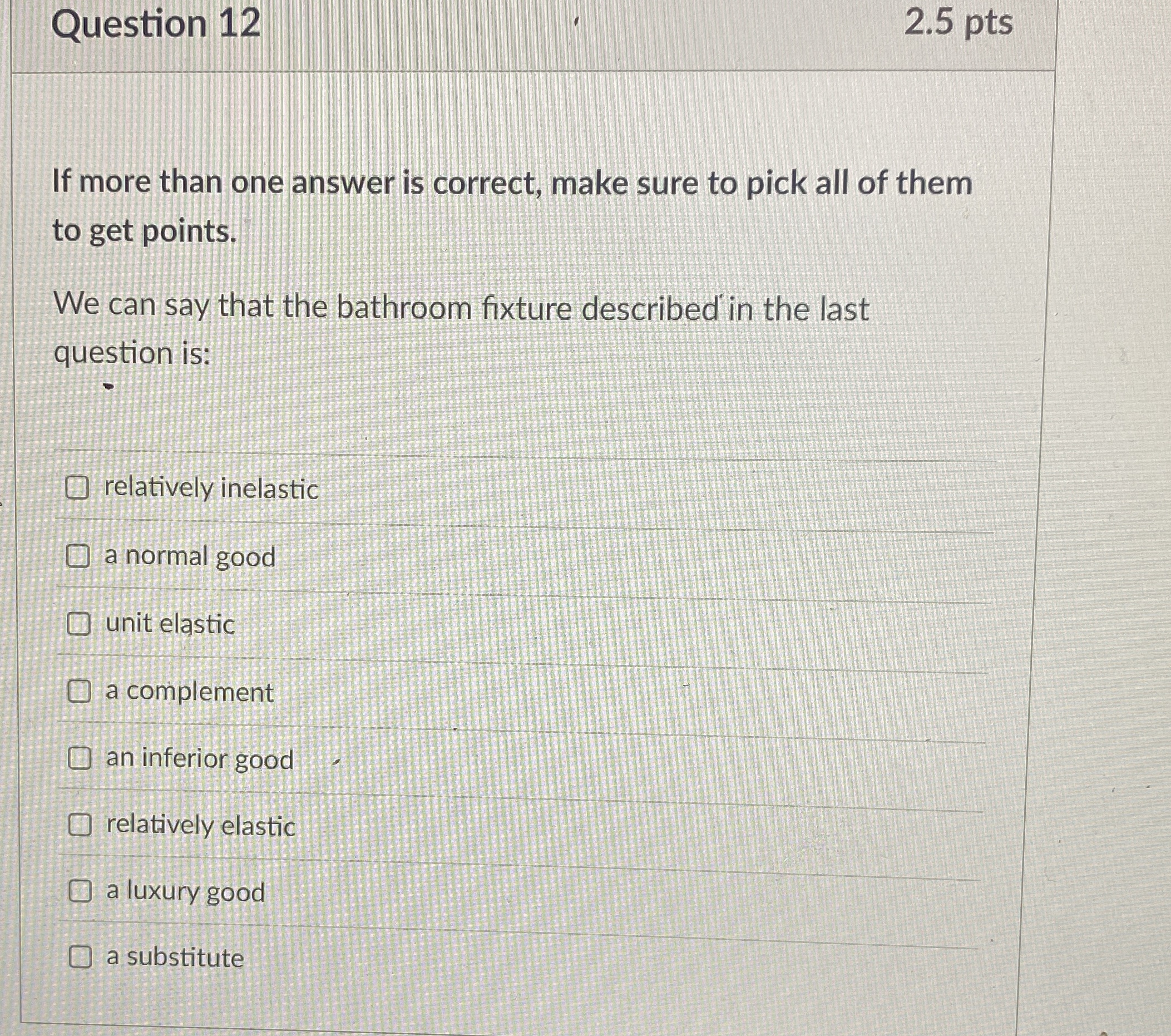 Solved Question 122.5 ﻿ptsIf more than one answer is | Chegg.com