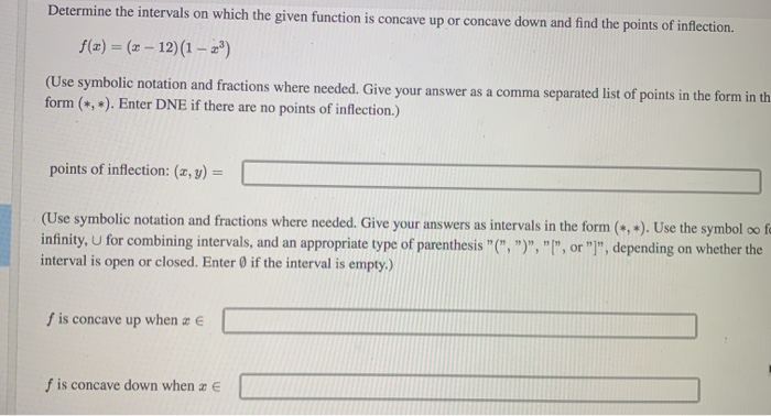 Solved Determine the intervals on which the given function | Chegg.com