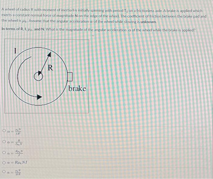 Solved A wheel of radius R with moment of inertia I is | Chegg.com