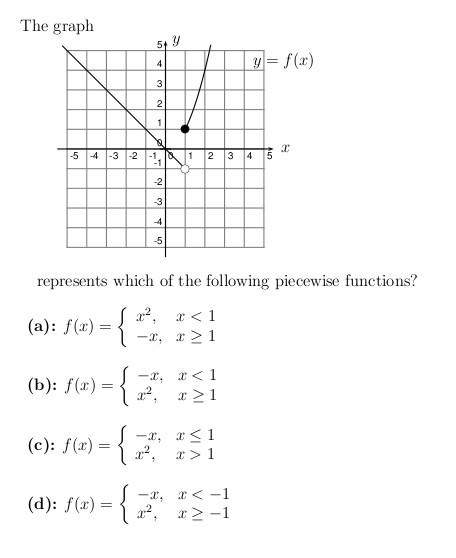 Solved The cranh represents which of the following piecewise | Chegg.com