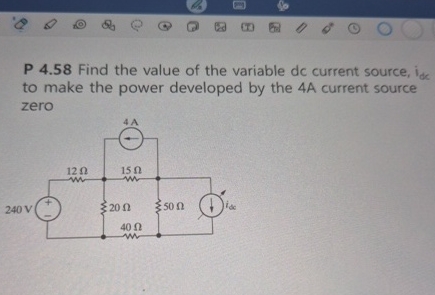 Solved P 4.58 ﻿Find the value of the variable dc current | Chegg.com