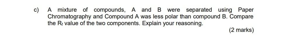 Solved A mixture of compounds, A and B were separated using | Chegg.com