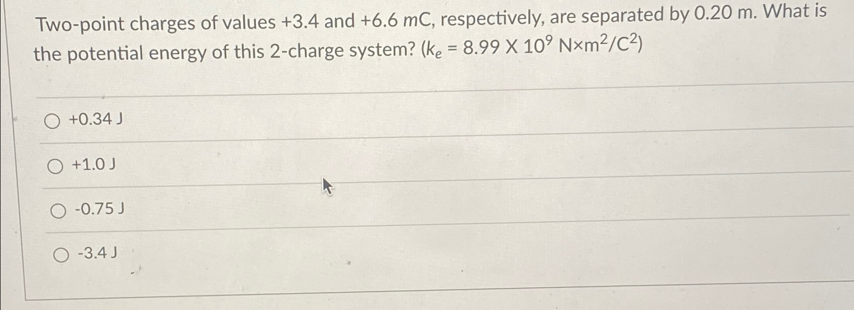 Solved Two-point charges of values +3.4 and +6.6mC, | Chegg.com