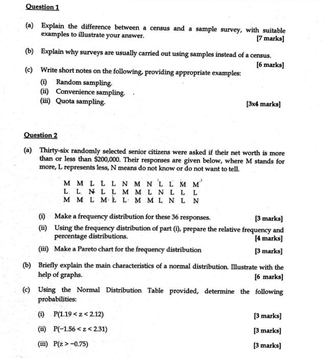 Solved Question 1 (a) Explain the difference between a | Chegg.com