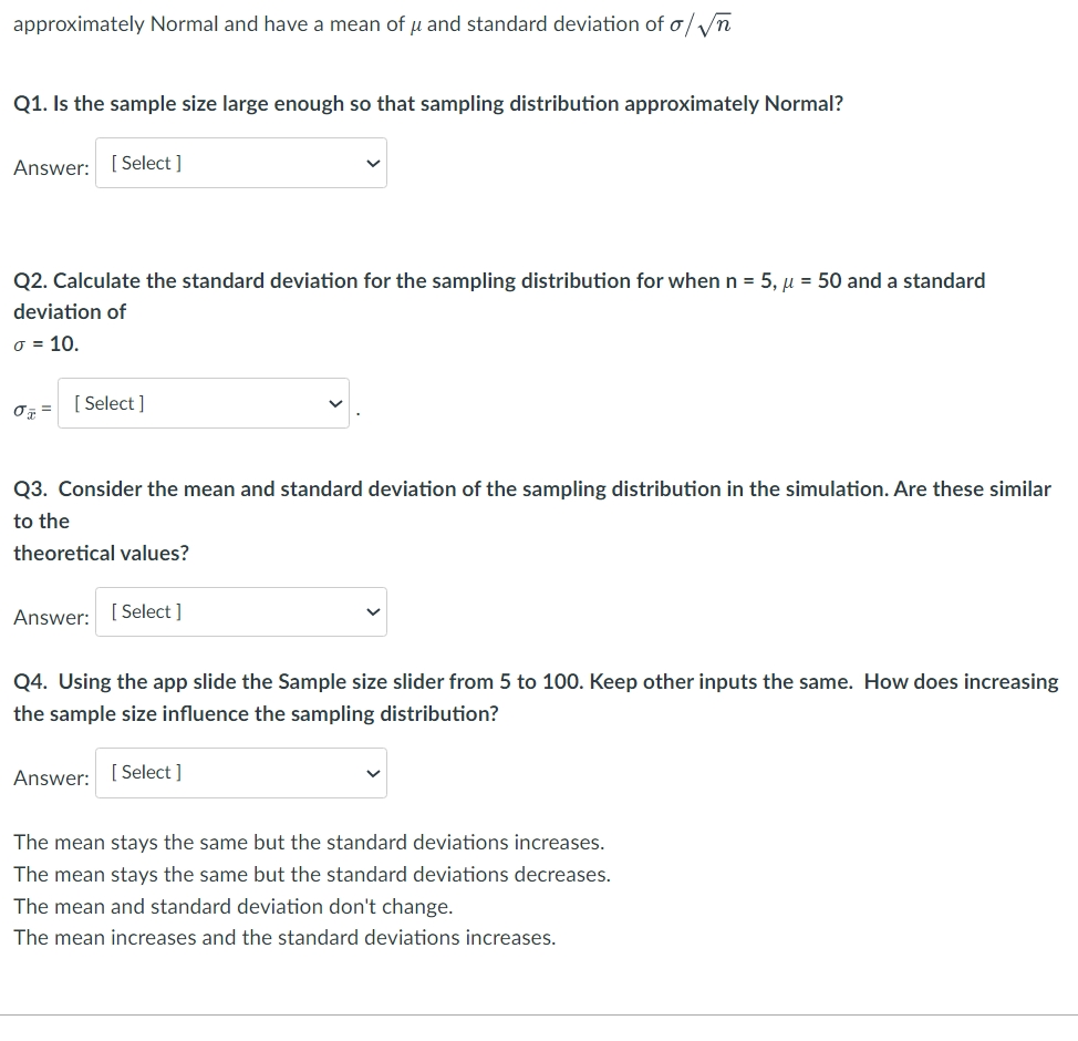 Normal Or Approximately Normal Solved approximately Normal and have a mean of \( \mu \) | Chegg.com