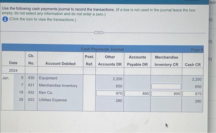 solved-use-the-following-cash-payments-journal-to-record-the-chegg