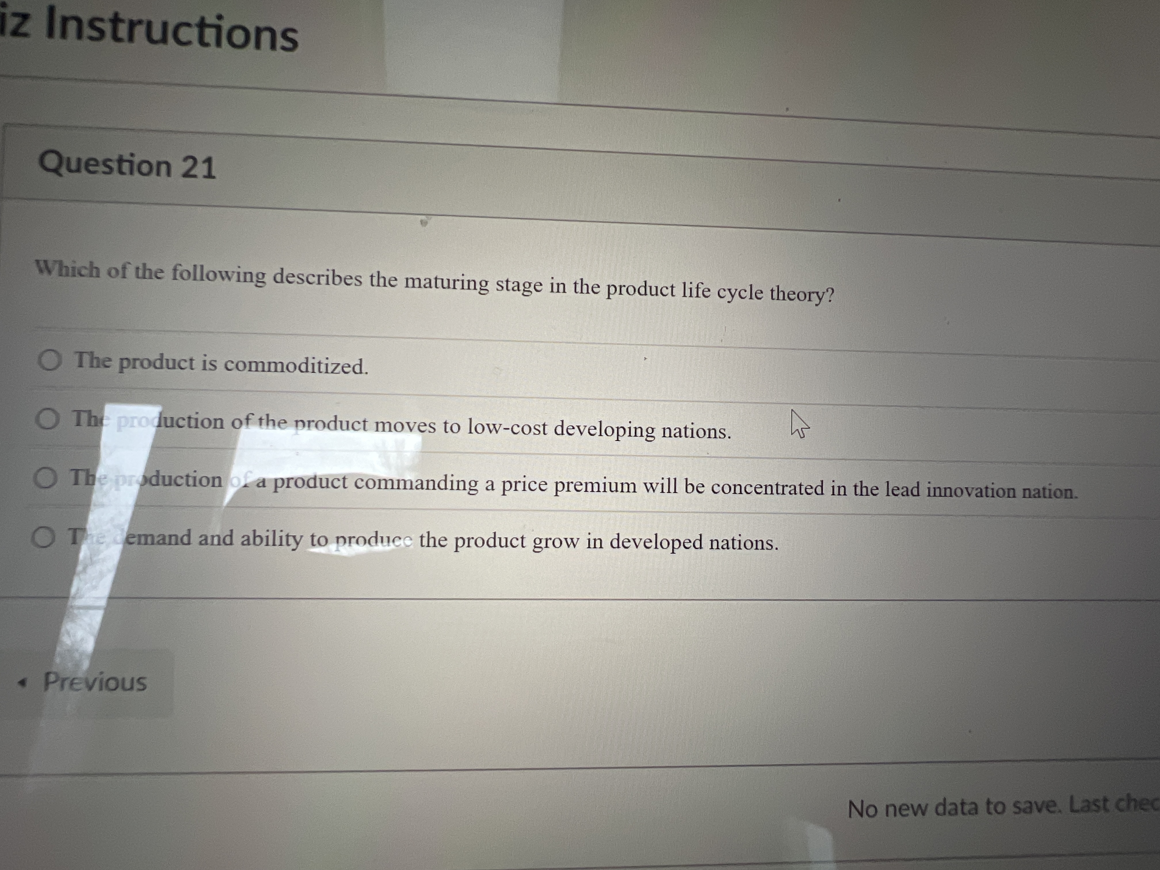Solved Question 21Which of the following describes the | Chegg.com