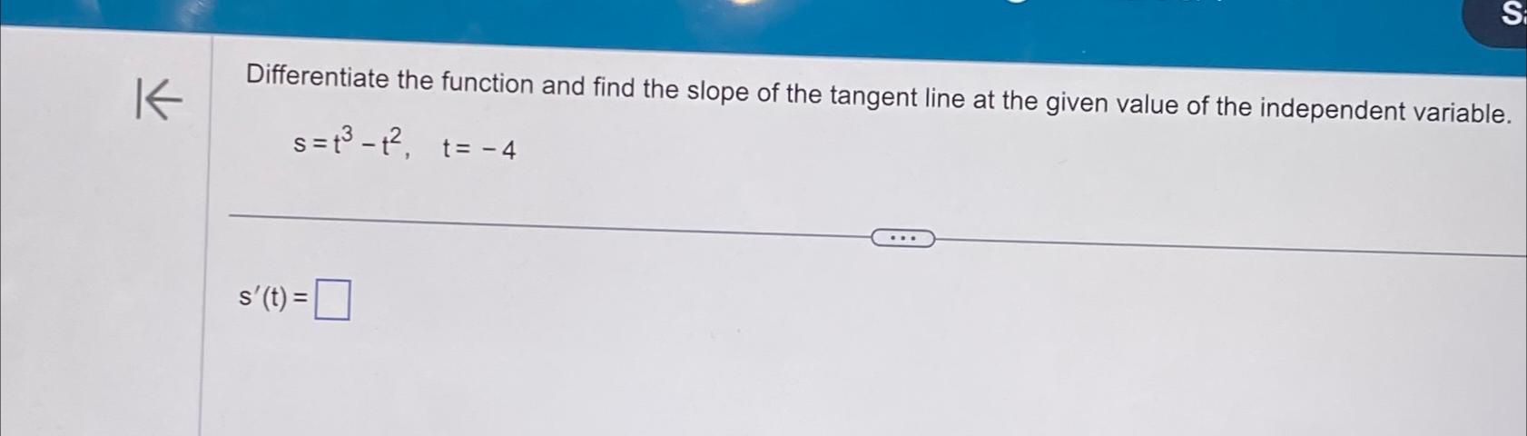 Solved Differentiate the function and find the slope of the | Chegg.com