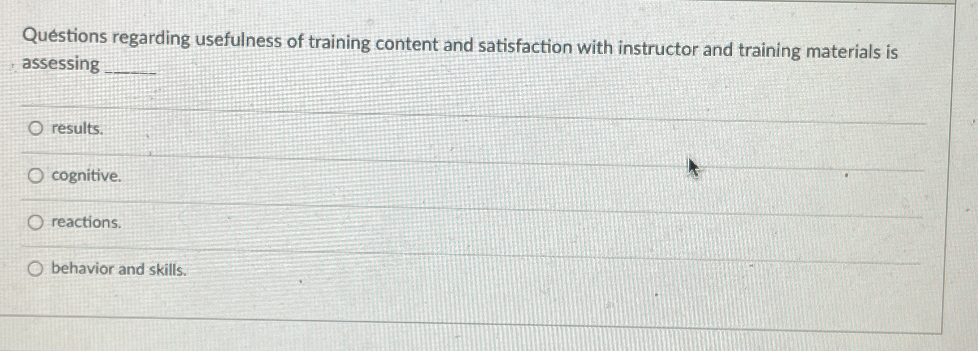 Solved Questions regarding usefulness of training content | Chegg.com