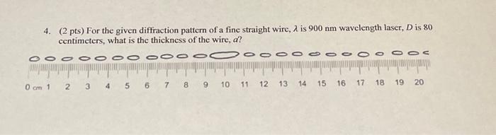 Solved 4. (2 pts) For the given diffraction pattern of a | Chegg.com