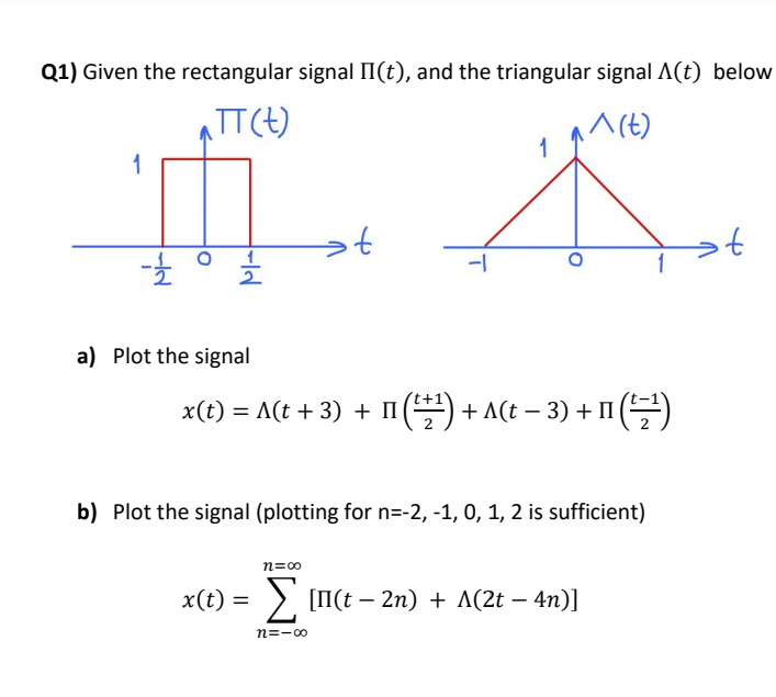 Rectangular Signal Expression Solved Q1) Given the rectangular signal II(t), and the | Chegg.com