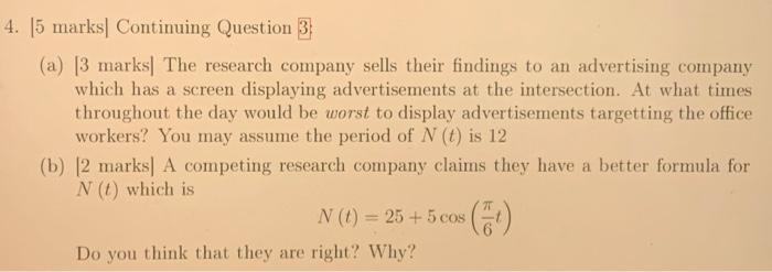 Solved 4. 15 marks Continuing Question 3 (a) [3 marks. The | Chegg.com