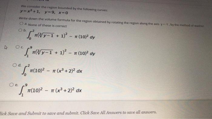Solved We consider the region bounded by the following | Chegg.com