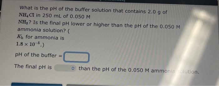 Solved What is the pH of the buffer solution that contains | Chegg.com