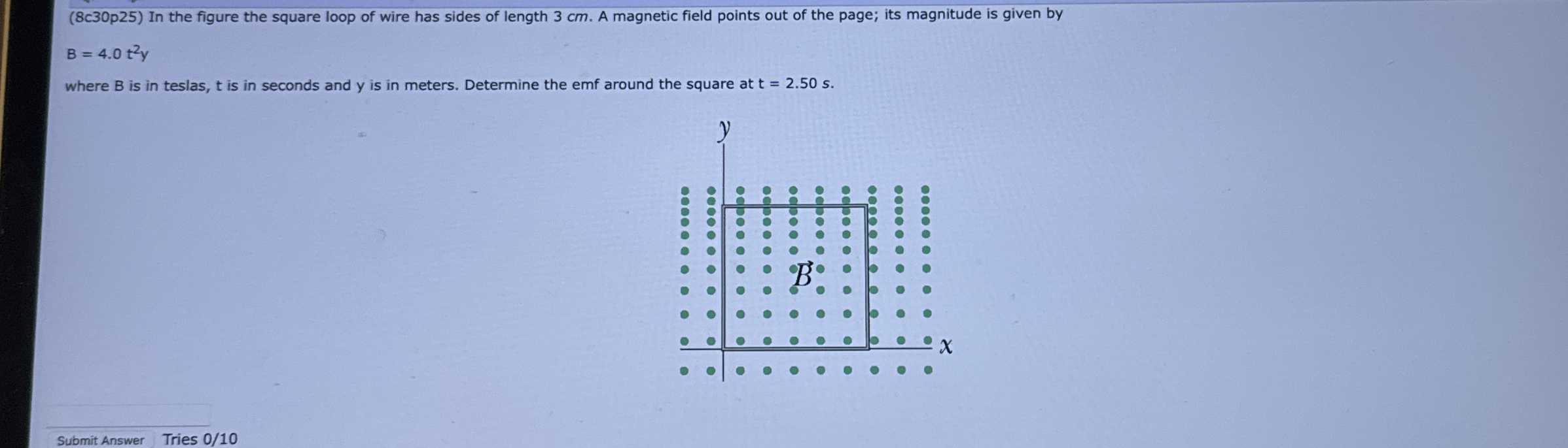 Solved (8c30p25) ﻿In the figure the square loop of wire has | Chegg.com