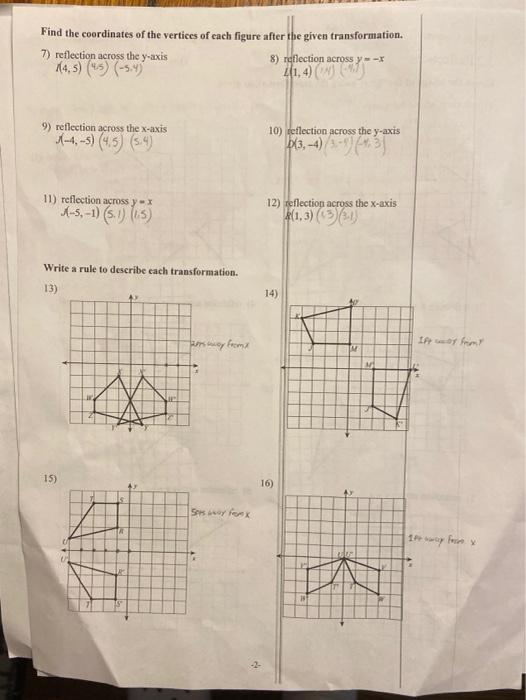 Solved Find the coordinates of the vertices of each figure | Chegg.com